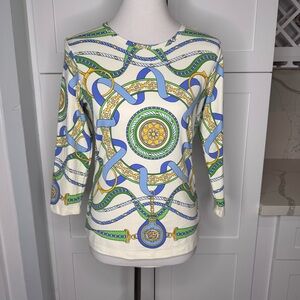 J McLaughlin Women’s Wavesong Catalina Cloth Top 3/4 Sleeve Size Small